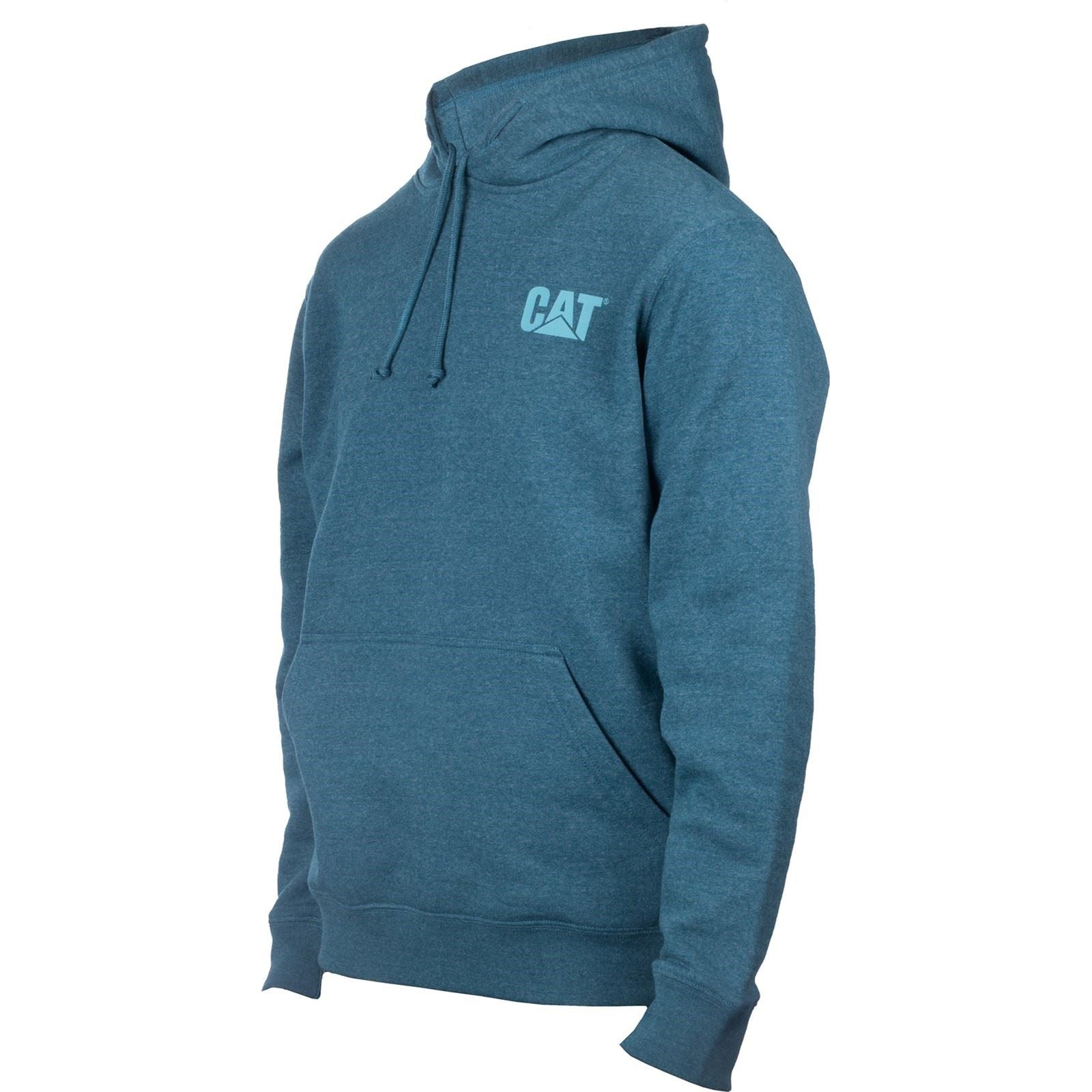 Caterpillar Trademark Banner Cotton Men's Blue Hooded Sweatshirt