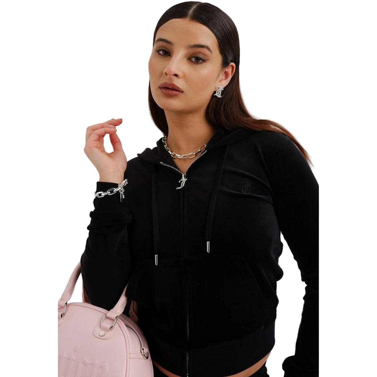 Juicy Couture Robertson Classic Polyester Women's Black Hoodie