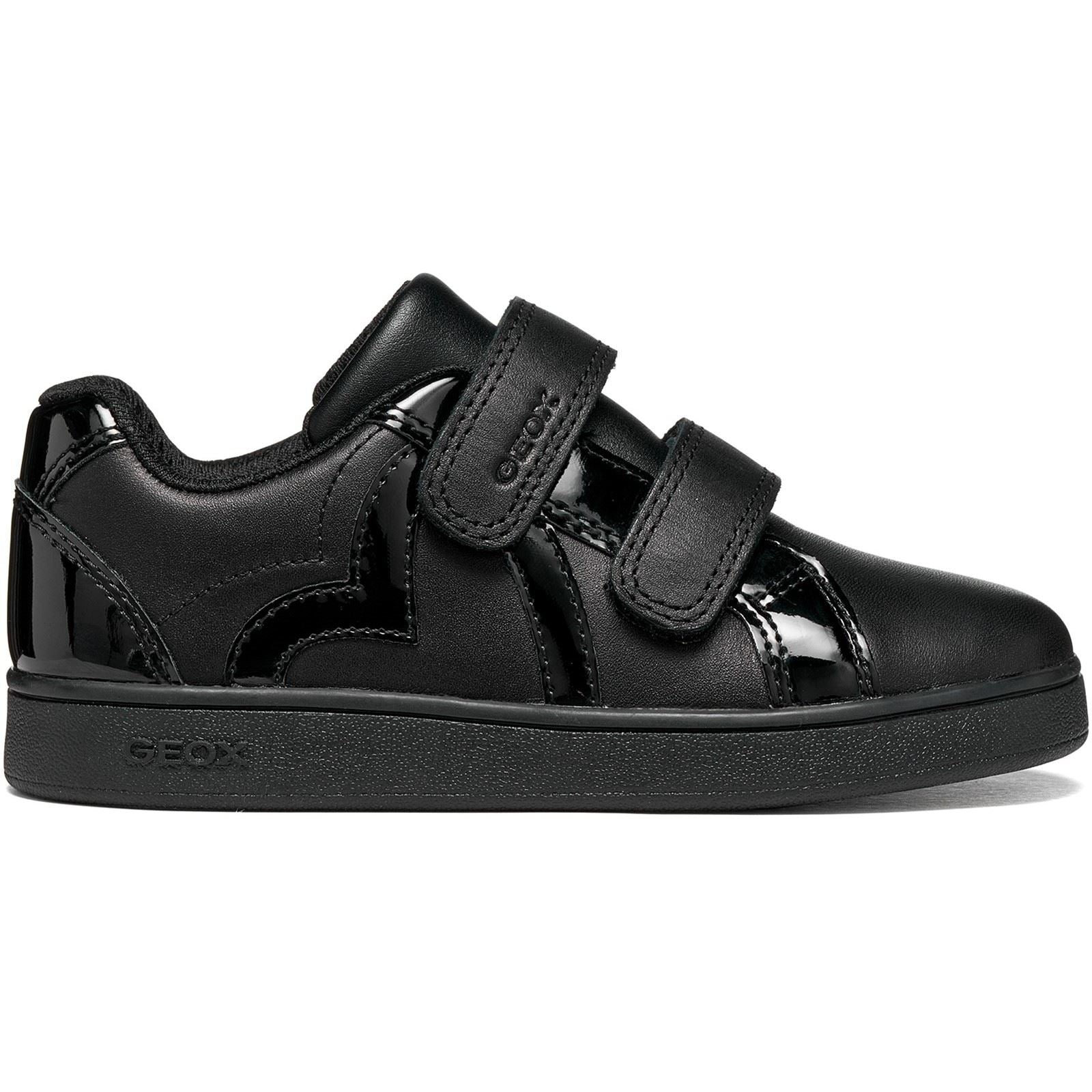 Geox J Eclyper Leather Black Trainers
