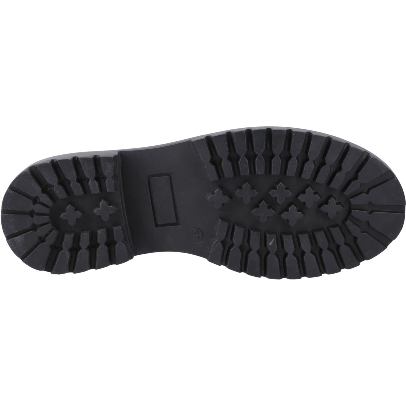 Hush Puppies Aubrey Leather Junior Girl's Black Derby Shoes