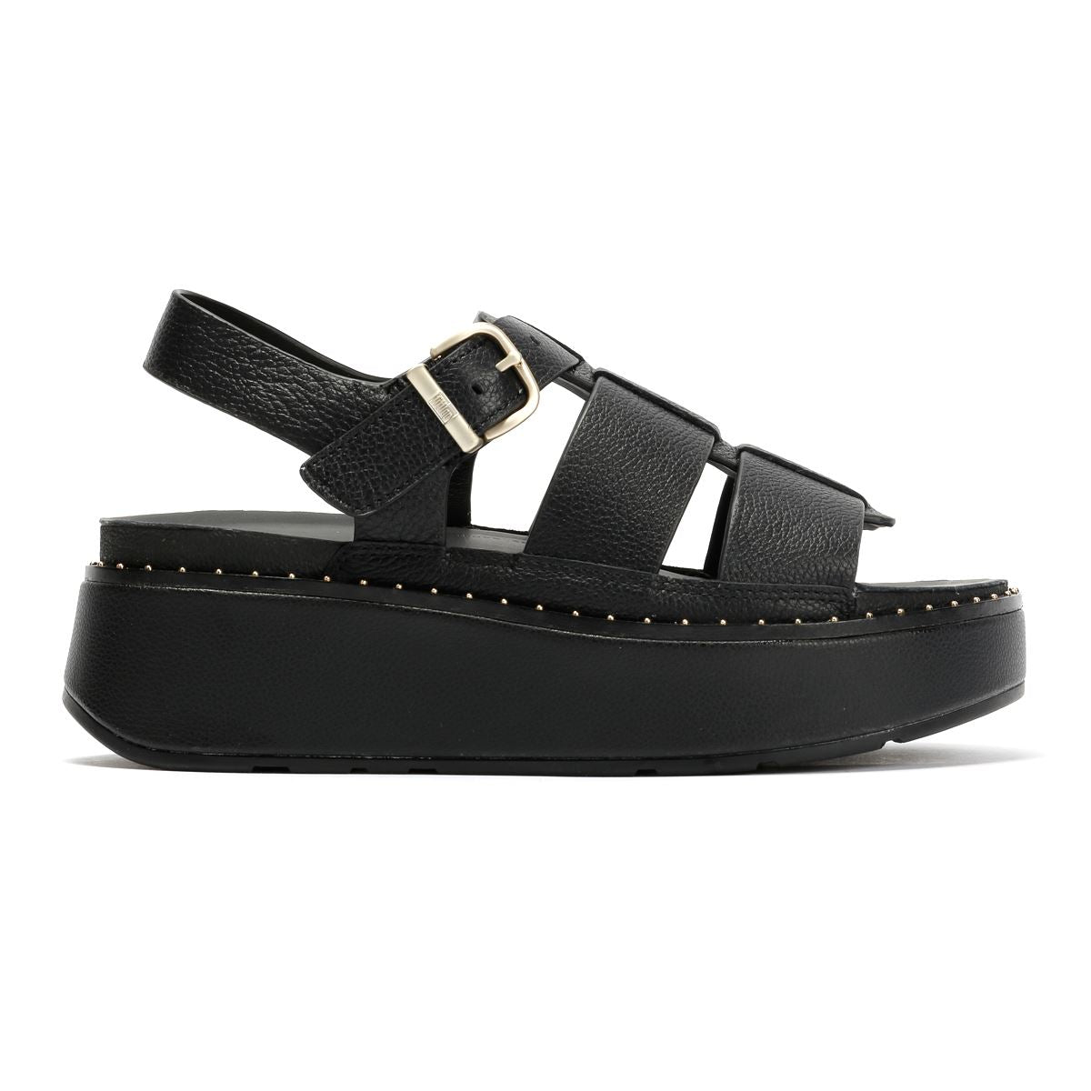 FitFlop GEN-FF Max Fisherman Tumbled Leather Women's Black Sandals