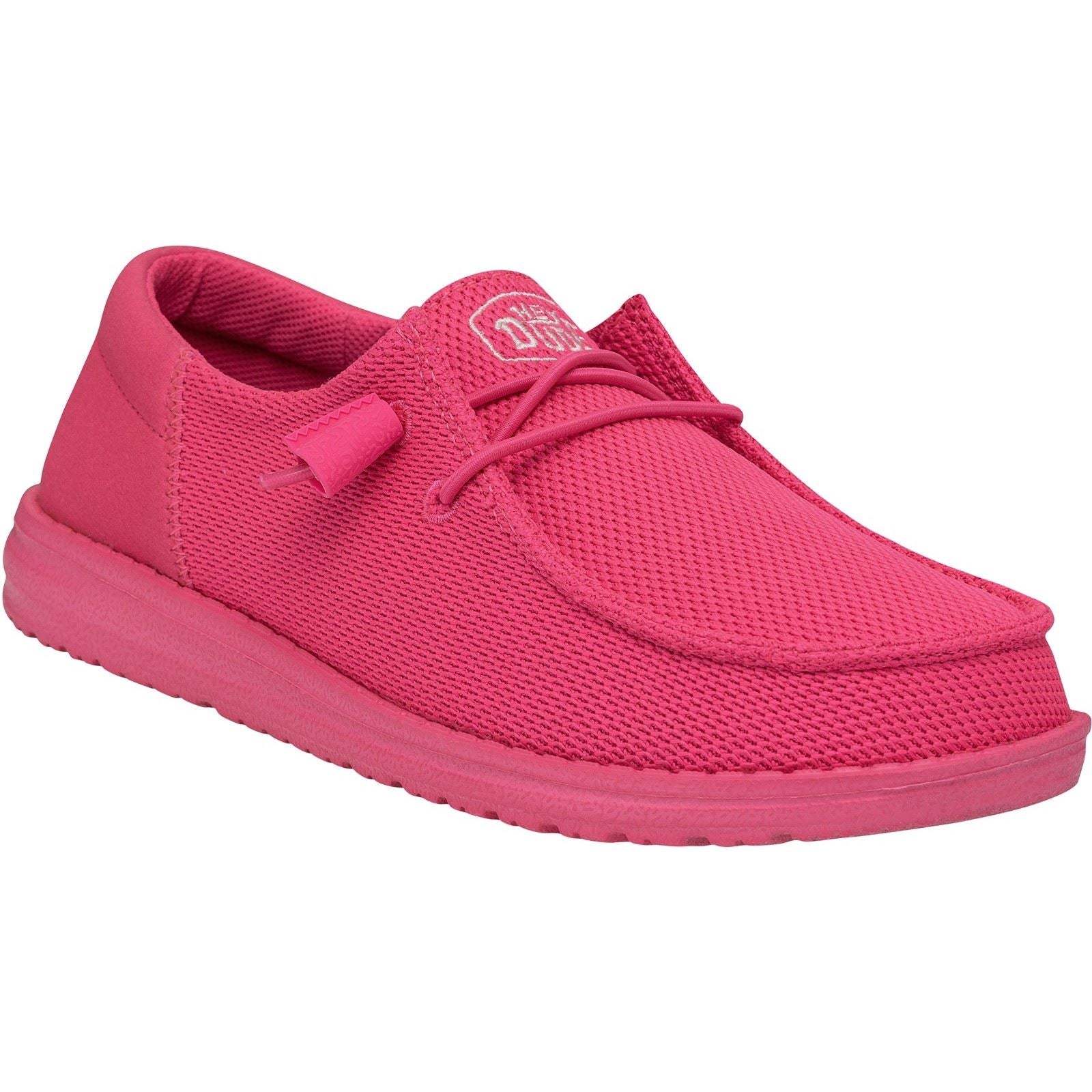 HEYDUDE Wendy Funk Mono Synthetic Women's Electric Pink Moccasins Shoes