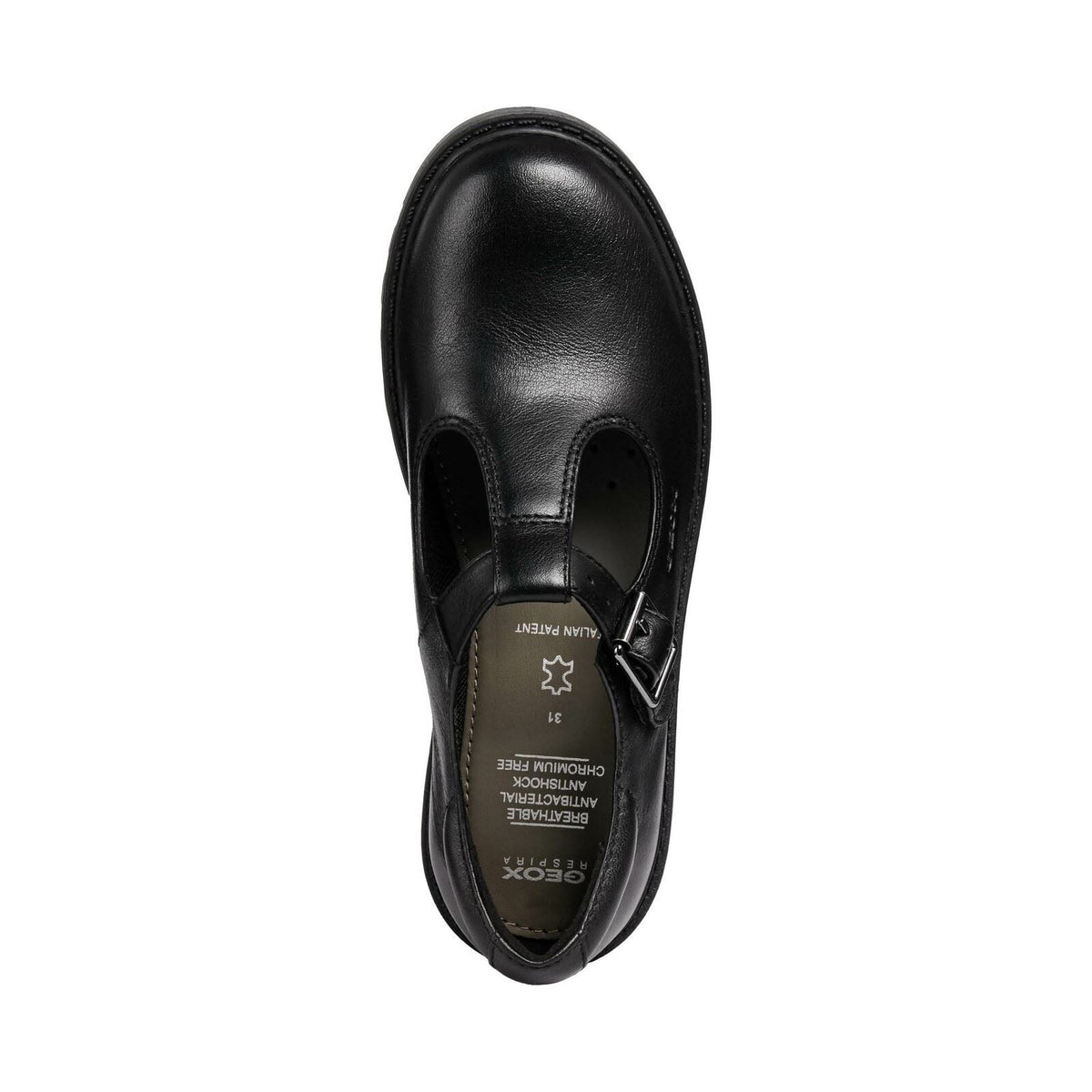 Geox J Casey Girl Leather Black Shoes