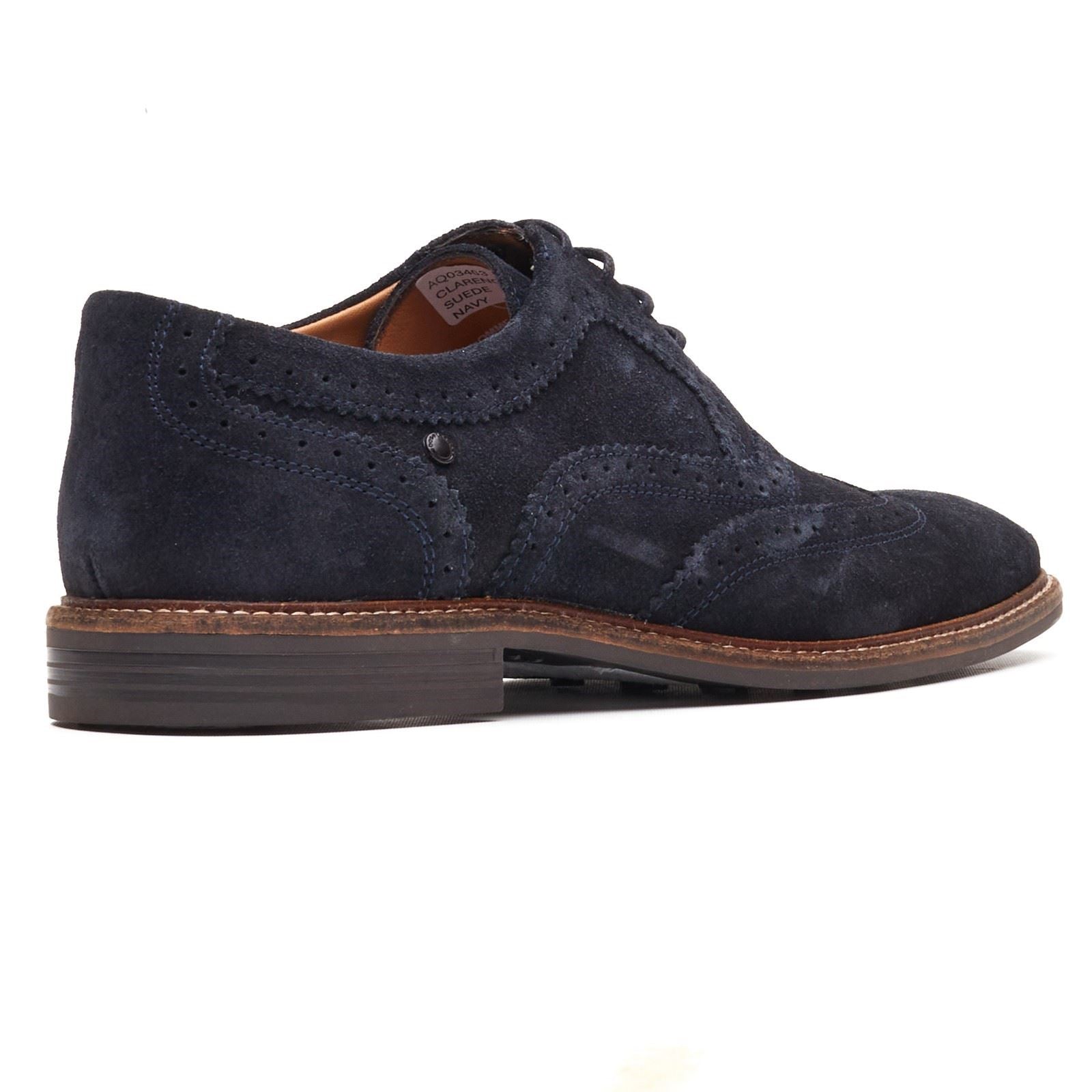 Base London Clarence Brogue Leather Men's Navy Brogues Shoes