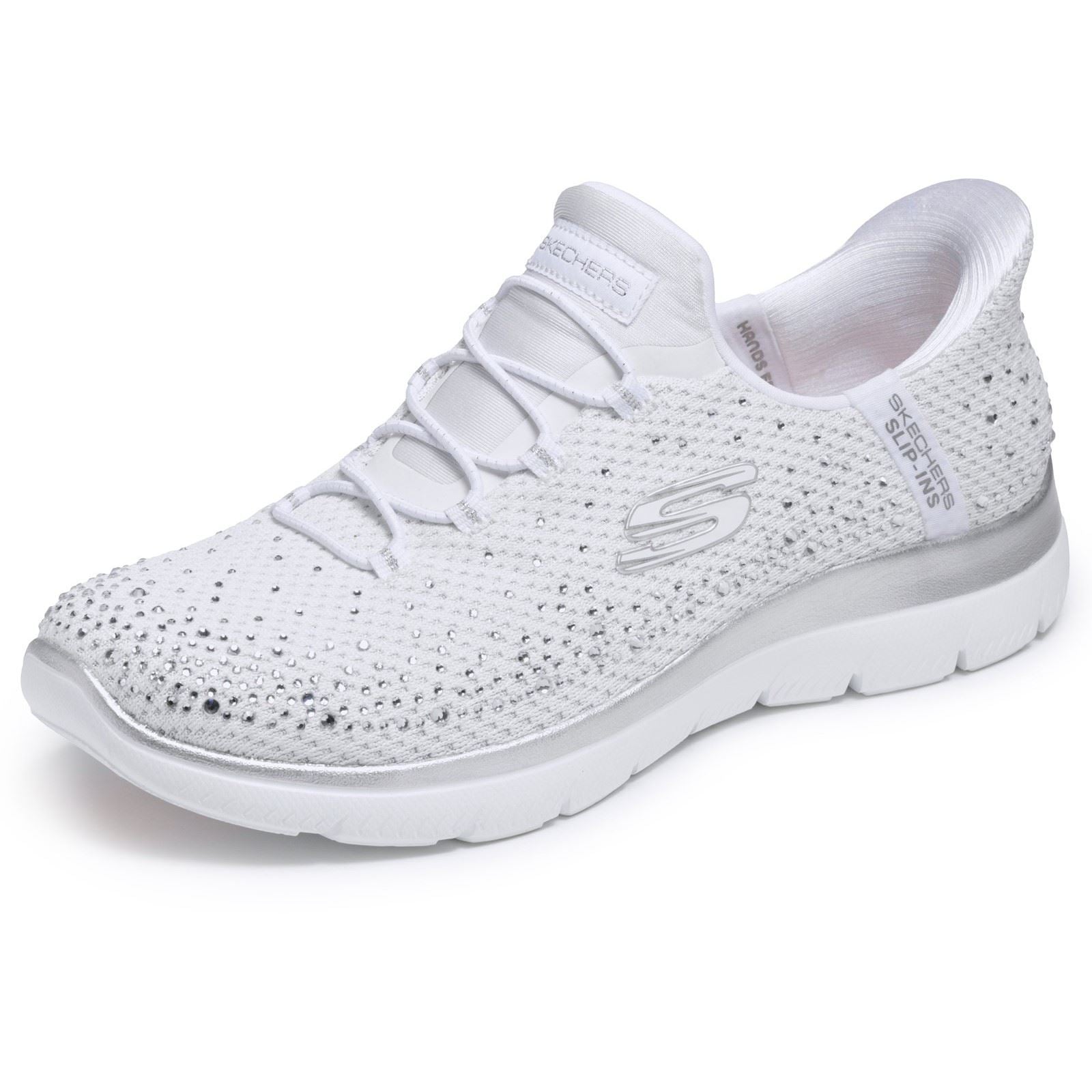 Skechers Summits Brilliant Shine Textile Women's White/Silver Trainers