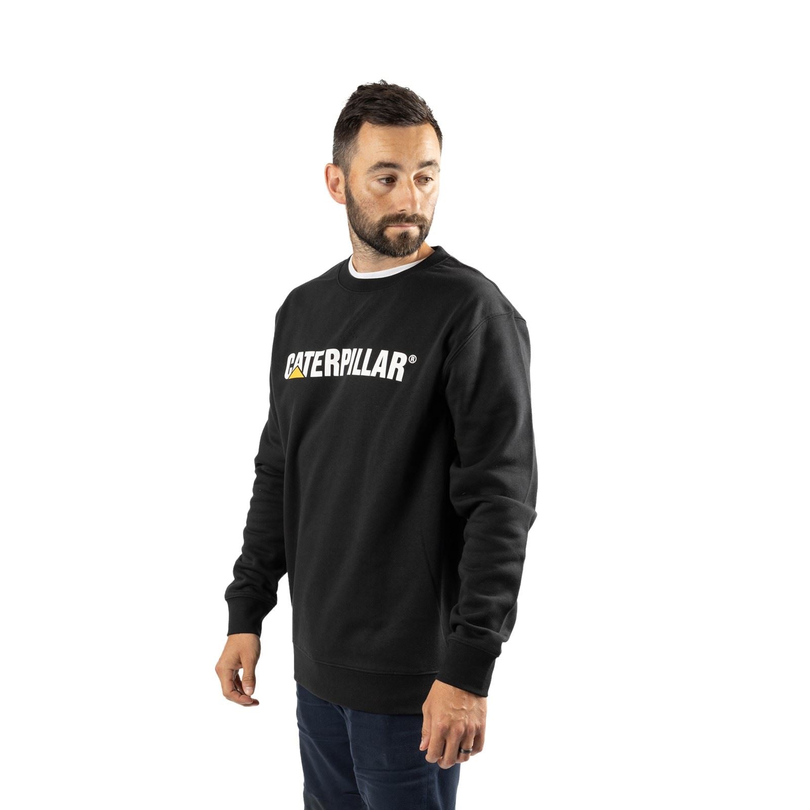 Caterpillar Midweight Crewneck Cotton Men's Black Sweatshirt