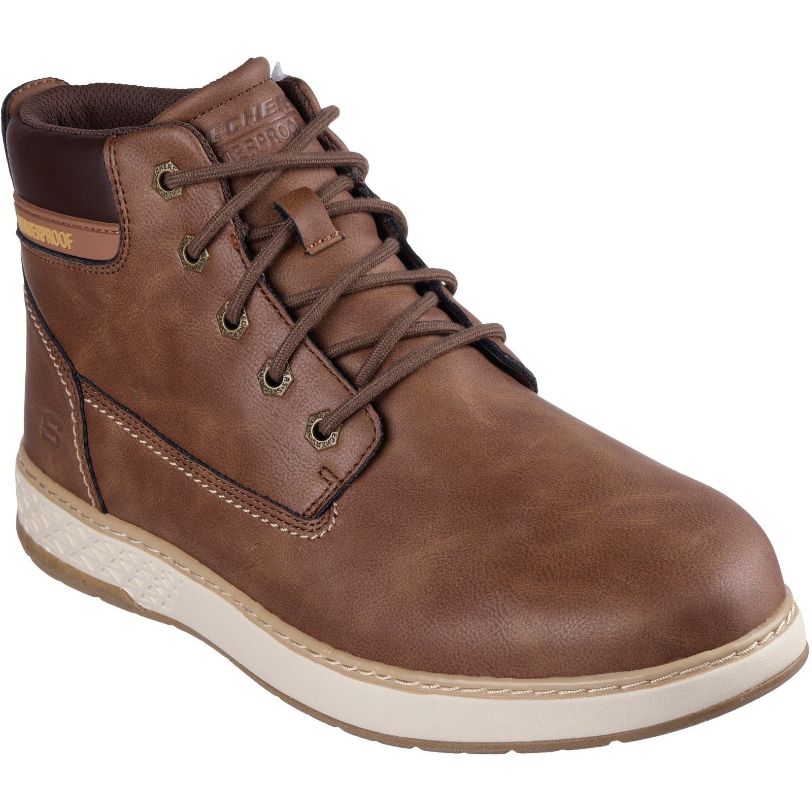Skechers Garlan Deno Synthetic Men's Brown Ankle Boots