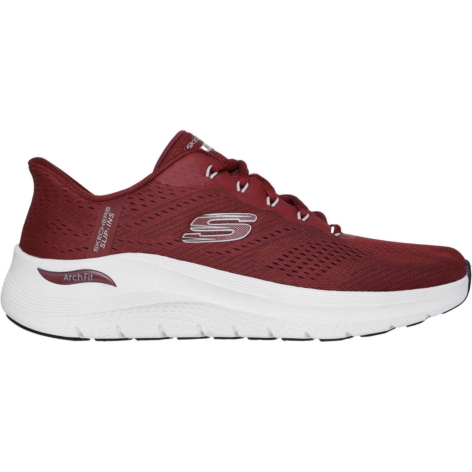 Skechers Arch Fit 2.0 Lestur Textile Men's Burgundy Trainers