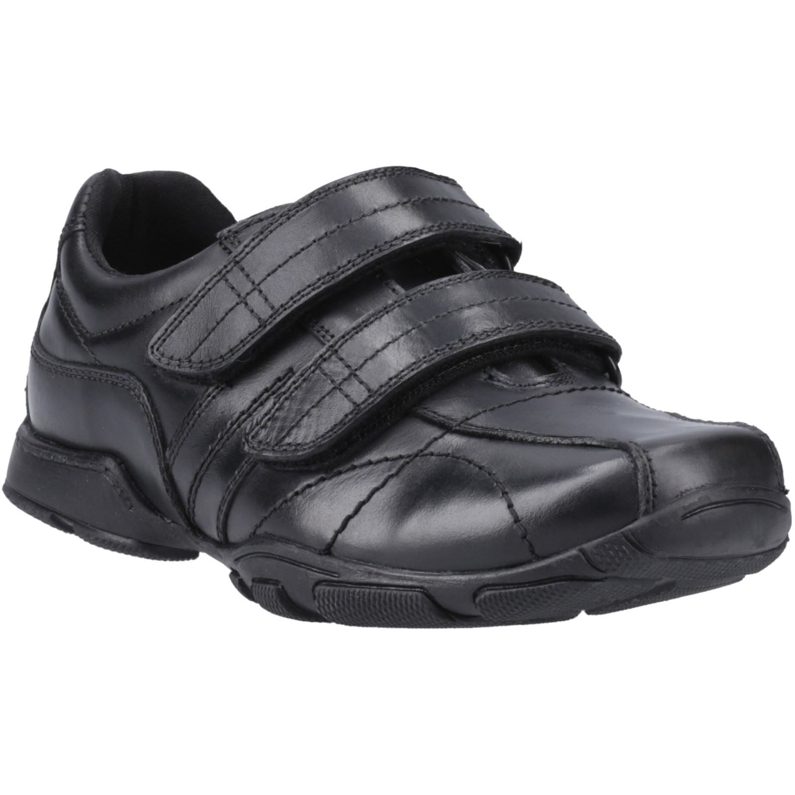 Hush Puppies Vance Leather Junior Black Loafers