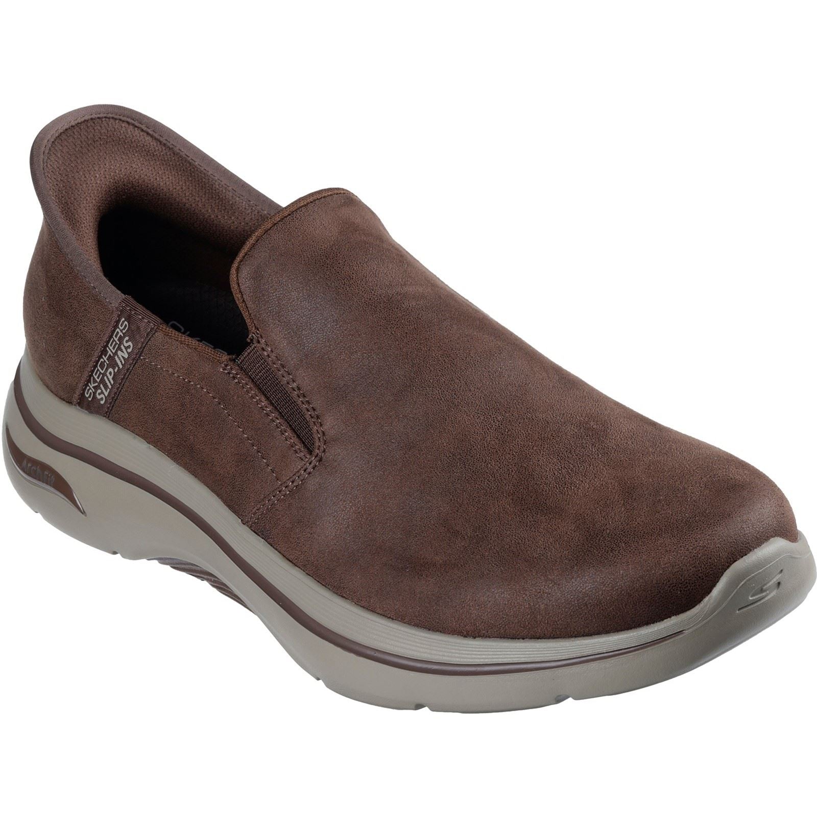 Skechers Go Walk Arch Fit 2.0 Quest Textile Men's Brown Trainers