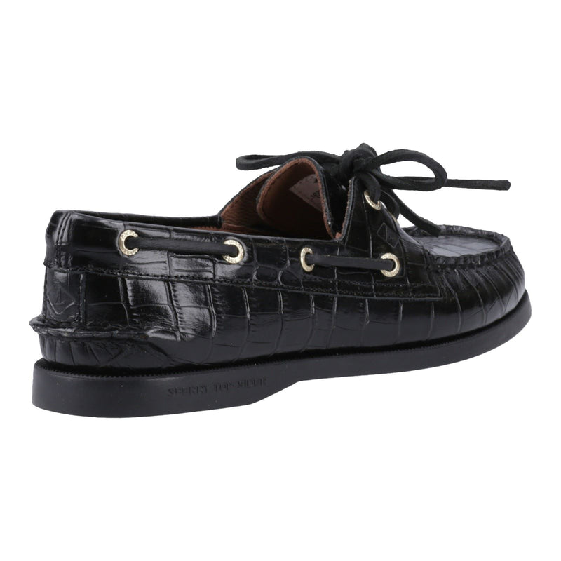 Sperry Authentic 2 Eye Leather Women's Black Boat Shoes