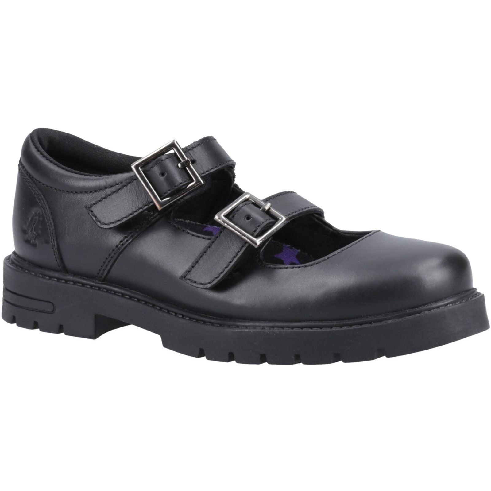 Hush Puppies Ella Leather Junior Black Shoes