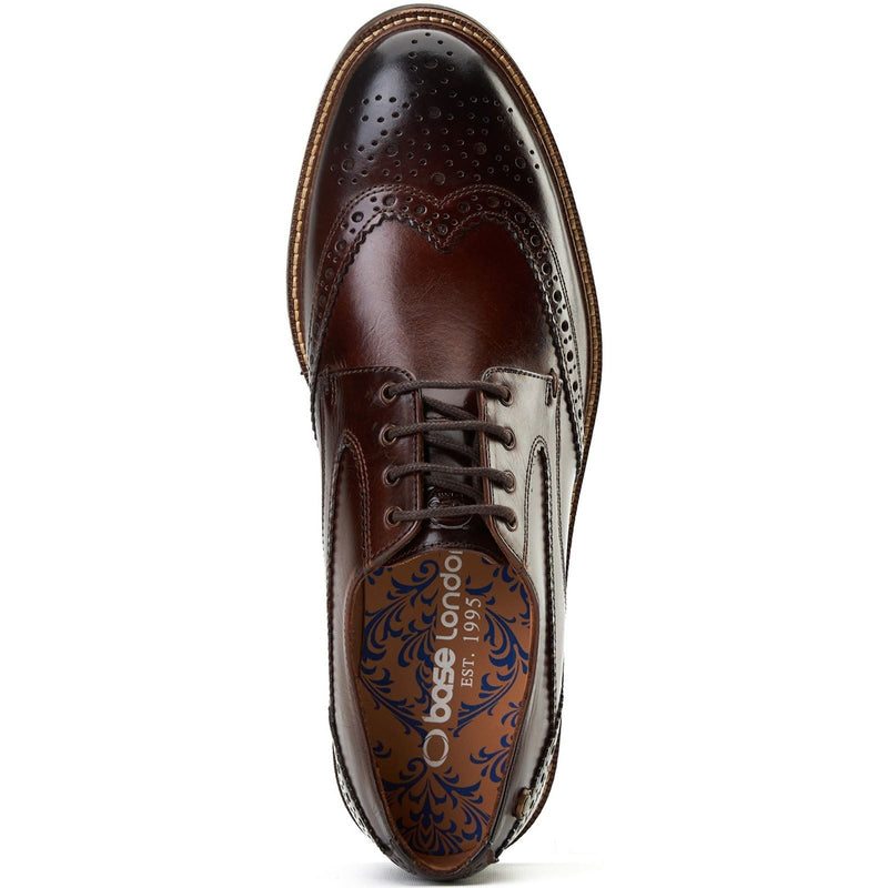Base London York Leather Men's Burnt Brown Brogues Shoes