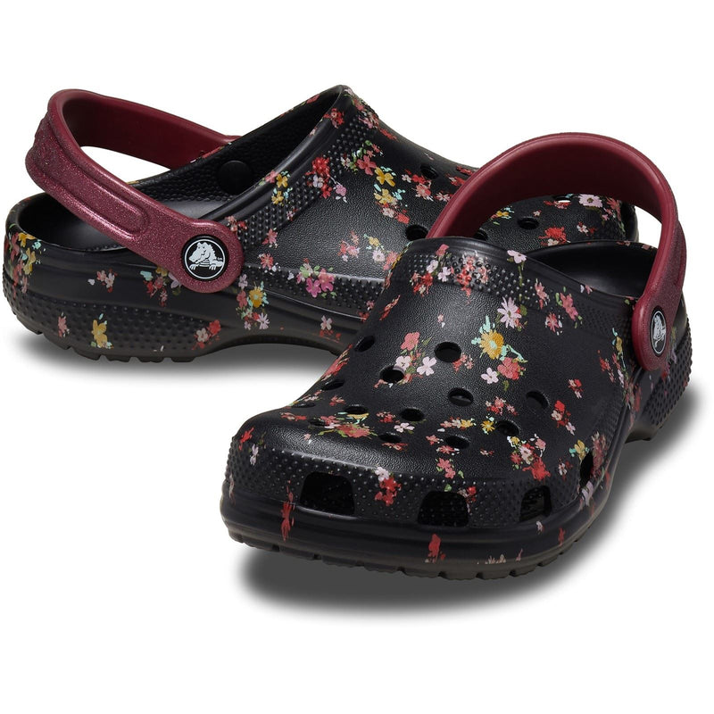 Crocs Classic Graphic Synthetic Black/Multi Clogs
