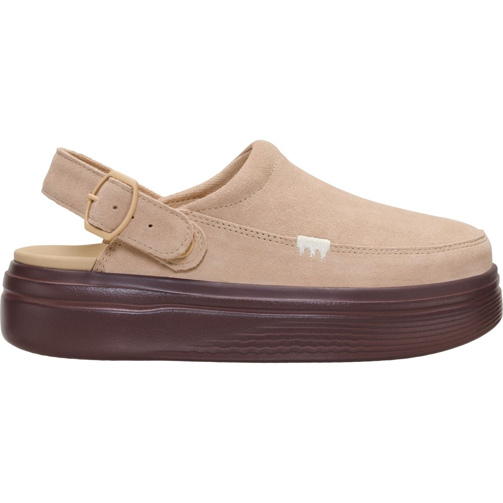 HEYDUDE Austin Lift Suede Women's Sesame/Multi Clogs