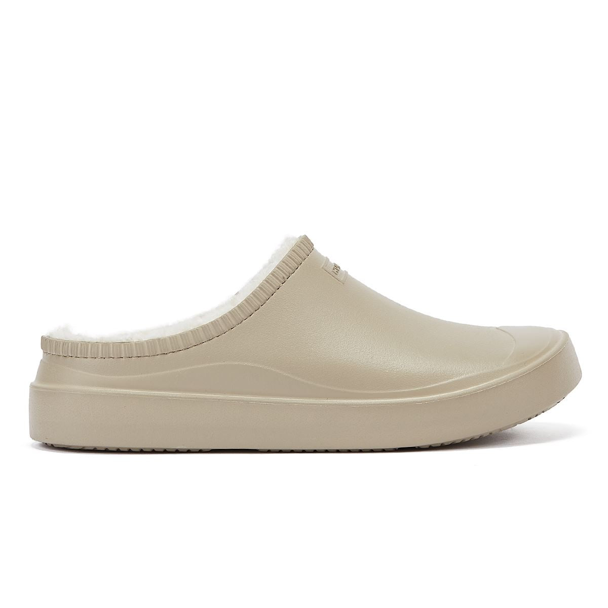 Hunter Bloom Lined Mule Alloy White Clogs