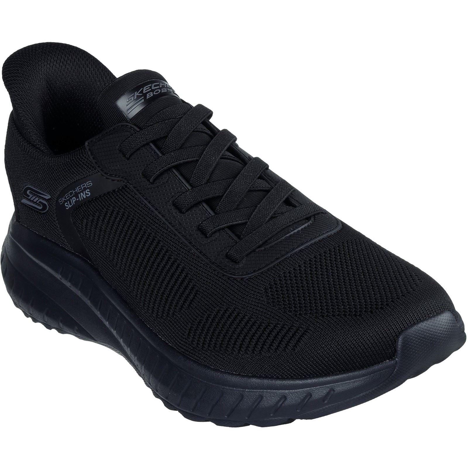 Skechers BOBS Sport Squad Chaos Solid Step Men's Black / Black Sole Trainers