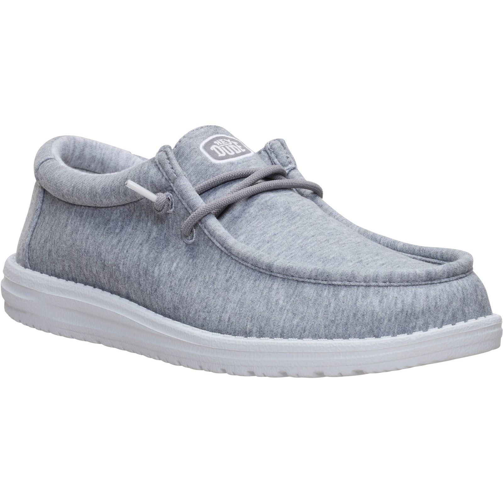 HEYDUDE Wally Stretch Jersey Textile Men's Grey Loafers