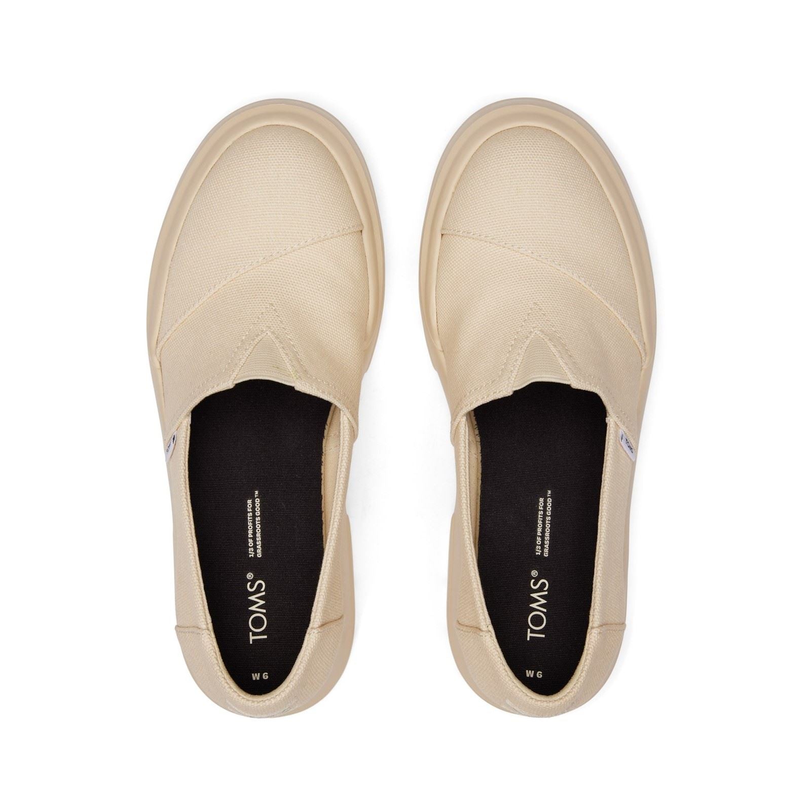 TOMS Alpargata Combat Low 100% Cotton Women's Beige Loafers