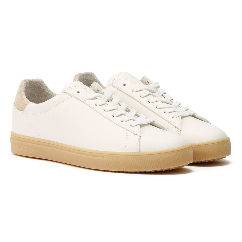 Clae Bradley Leather Men's White/Natural Gum Trainers