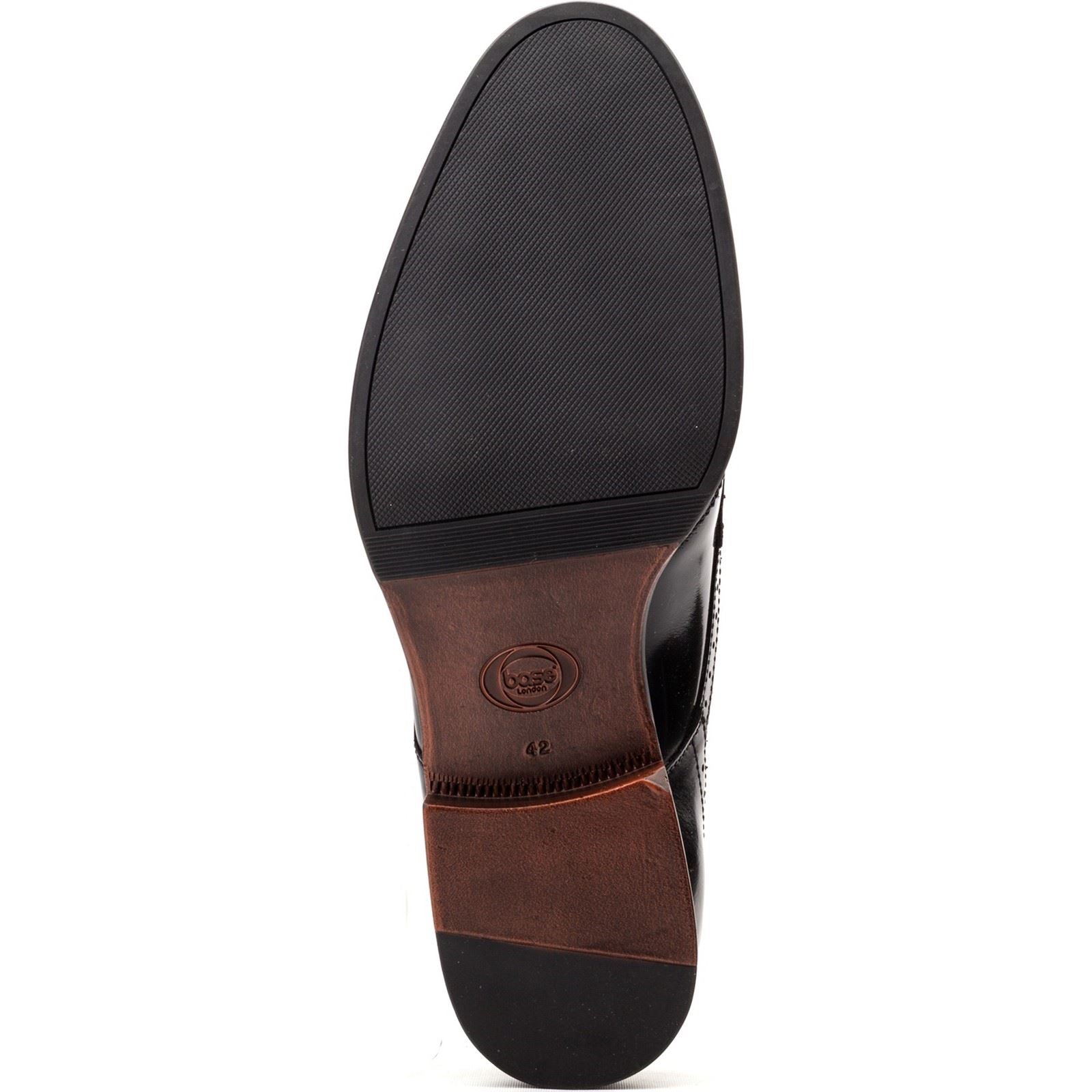 Base London Bell Leather Men's Black Brogues Shoes