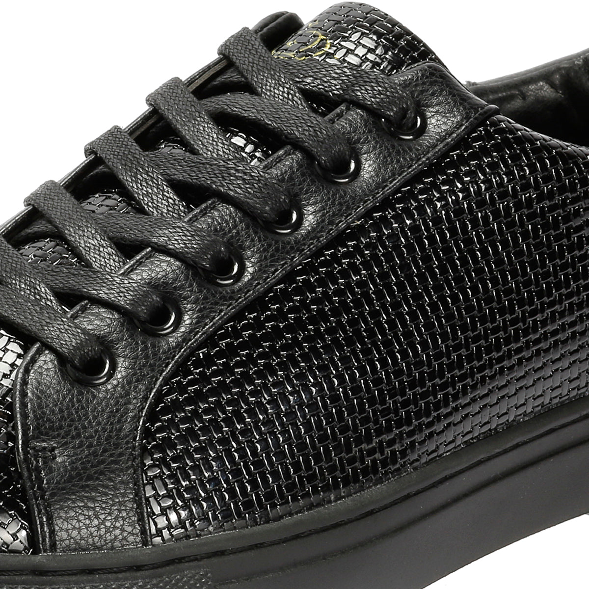 Antique Rogue Kimber Patent PU Leather Men's Black Trainers