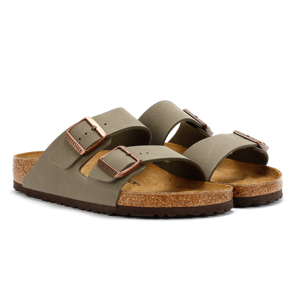 Birkenstock Arizona Birko Flor Nubuck Stone Sandals –