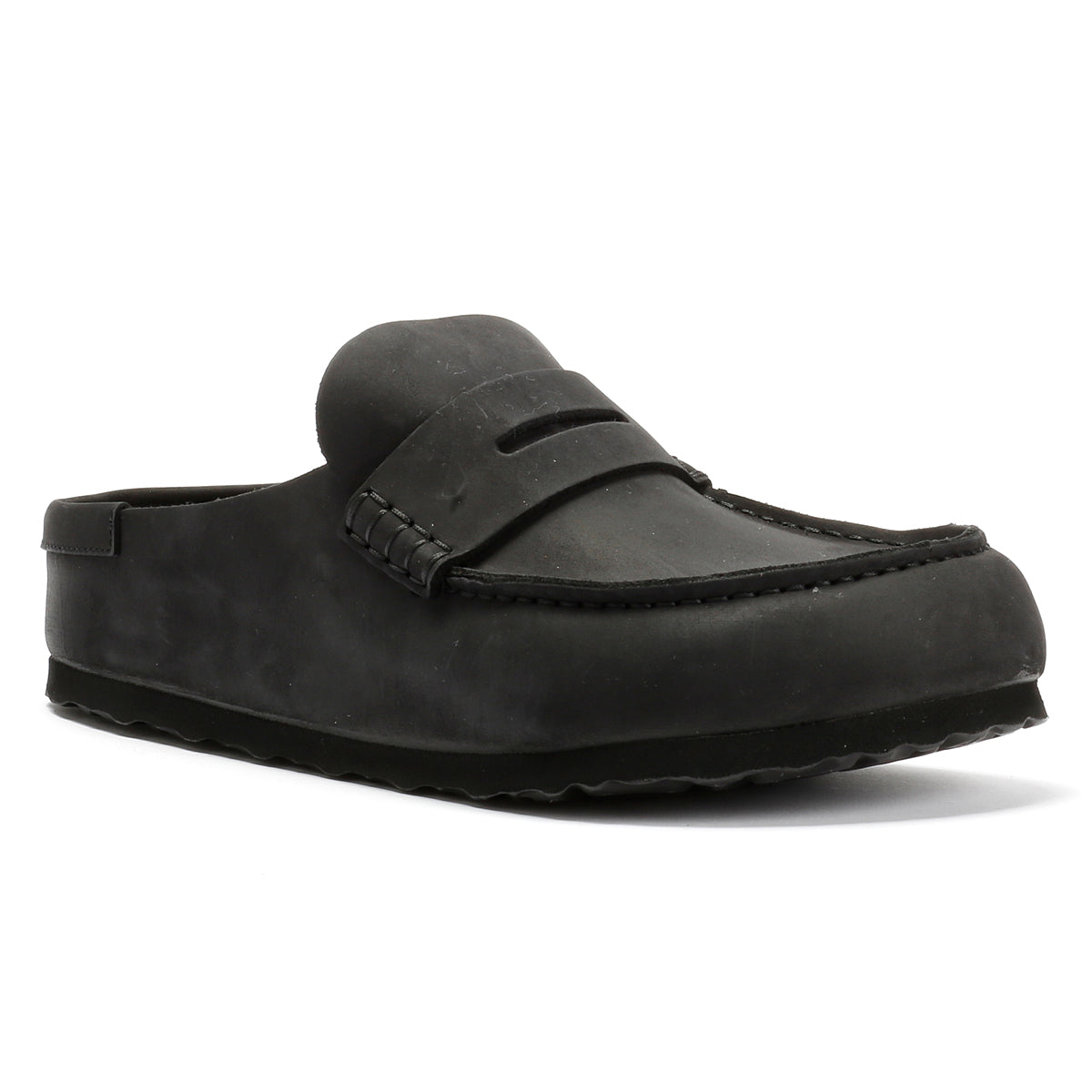 Birkenstock Naples Leather Black Regular Clogs