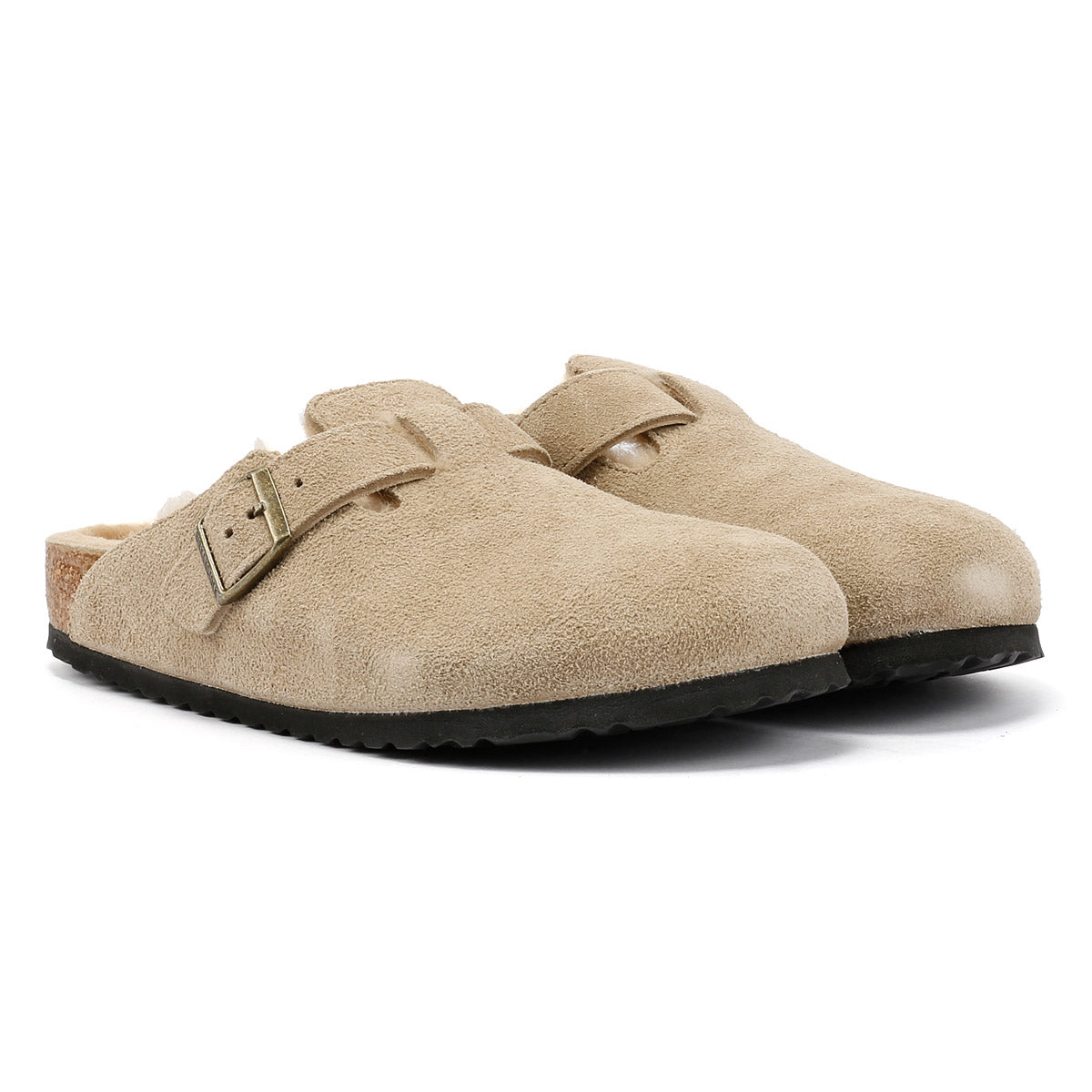 Birkenstock Boston Suede Taupe Clogs