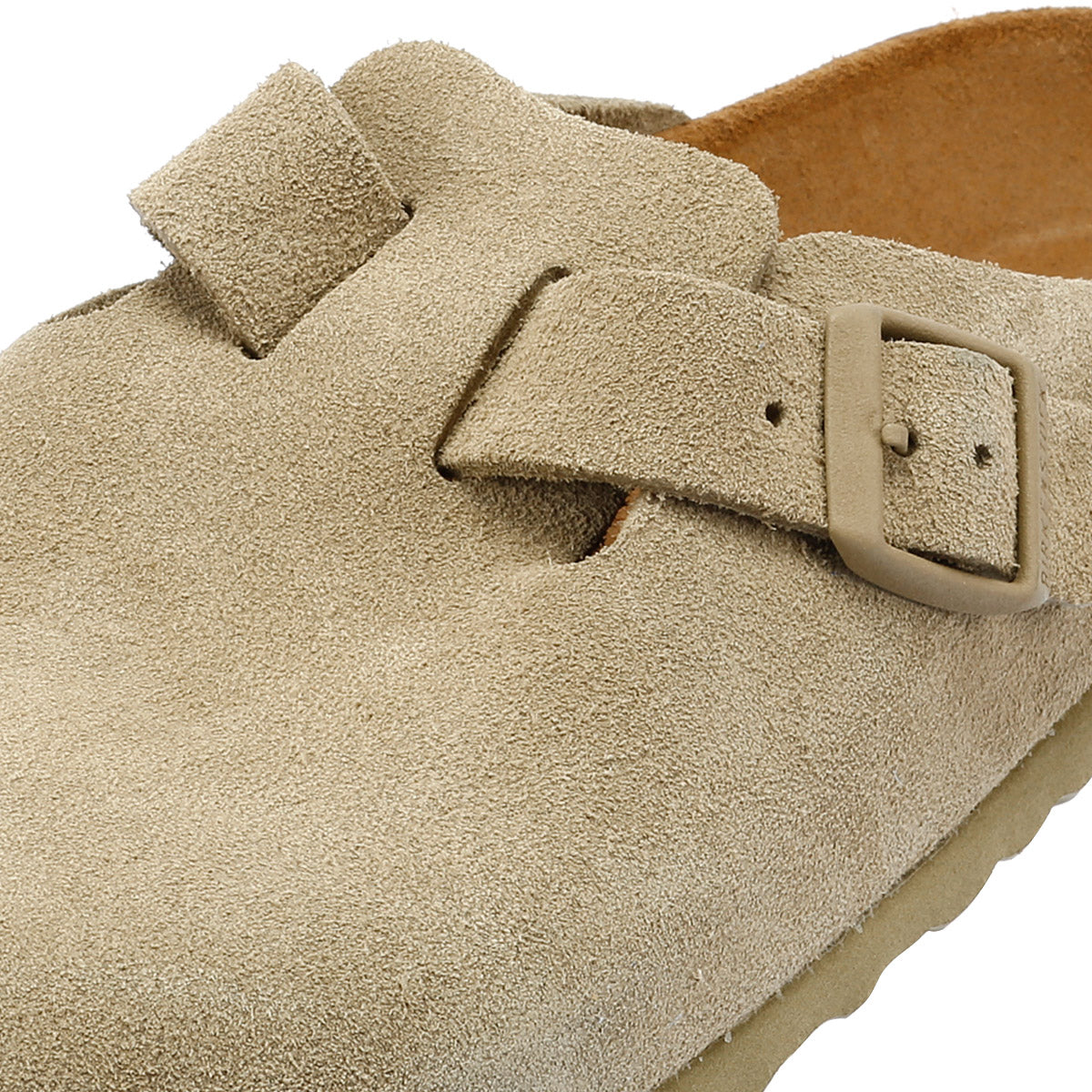 Birkenstock Boston Khaki Suede Faded Grey Clogs