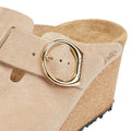 Birkenstock Fanny Ring-Buckle Warm Sand Suede-Leather Women's Wedges