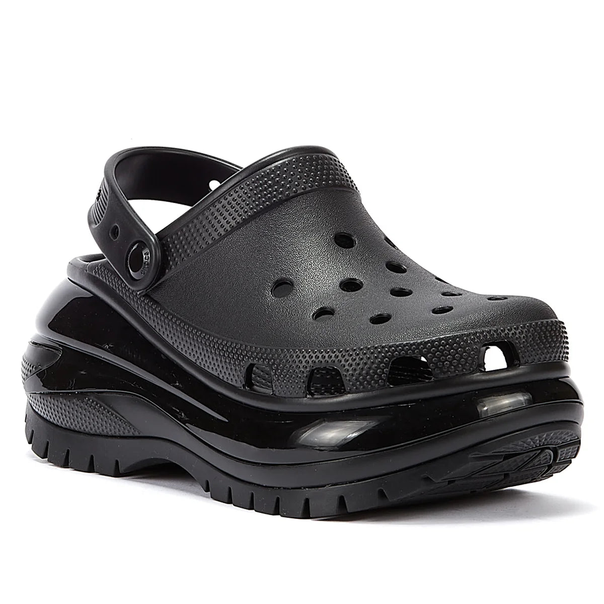 Crocs Classic Mega Crush Womens Black Clogs