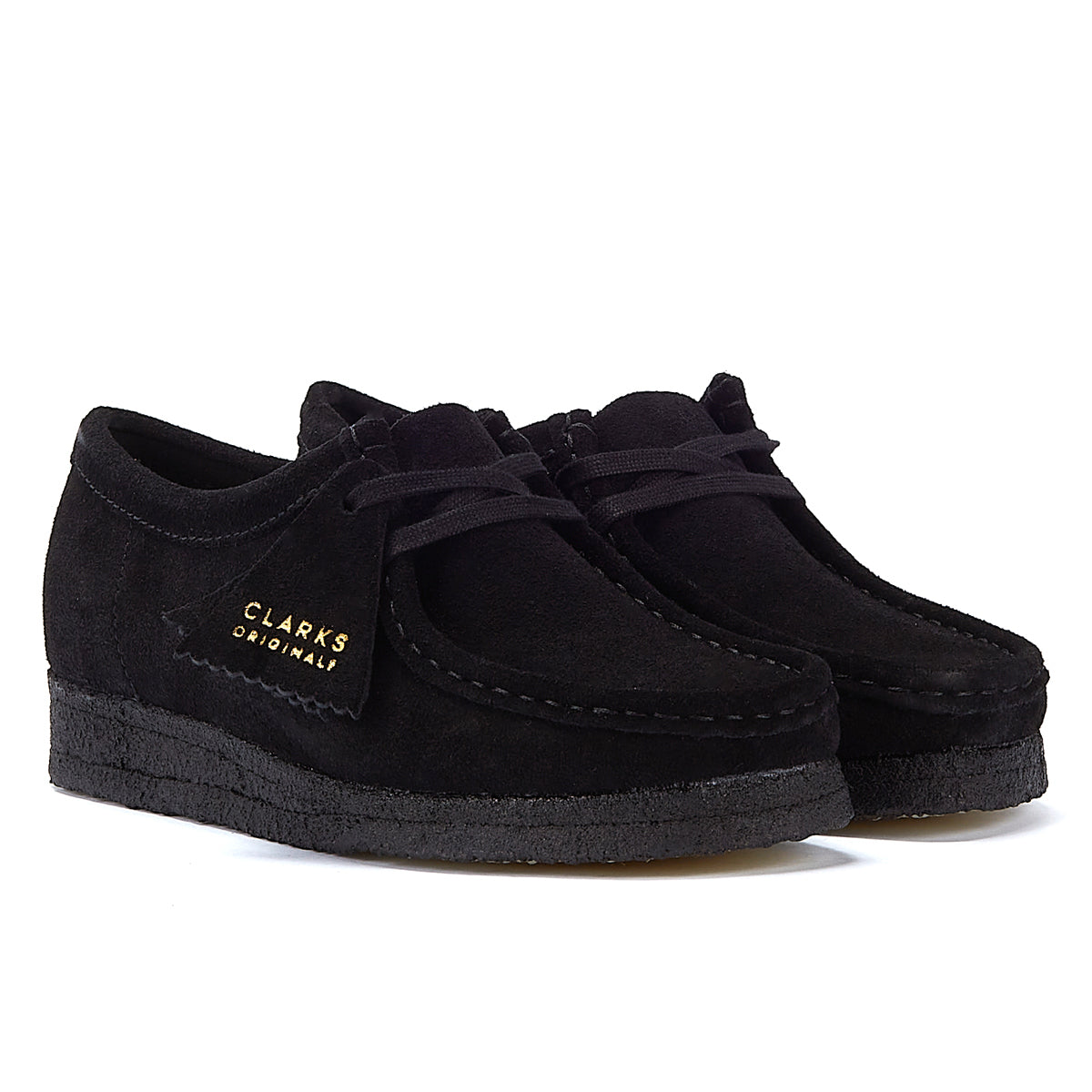 Clarks Originals Wallabee Suede Womens Black Shoes