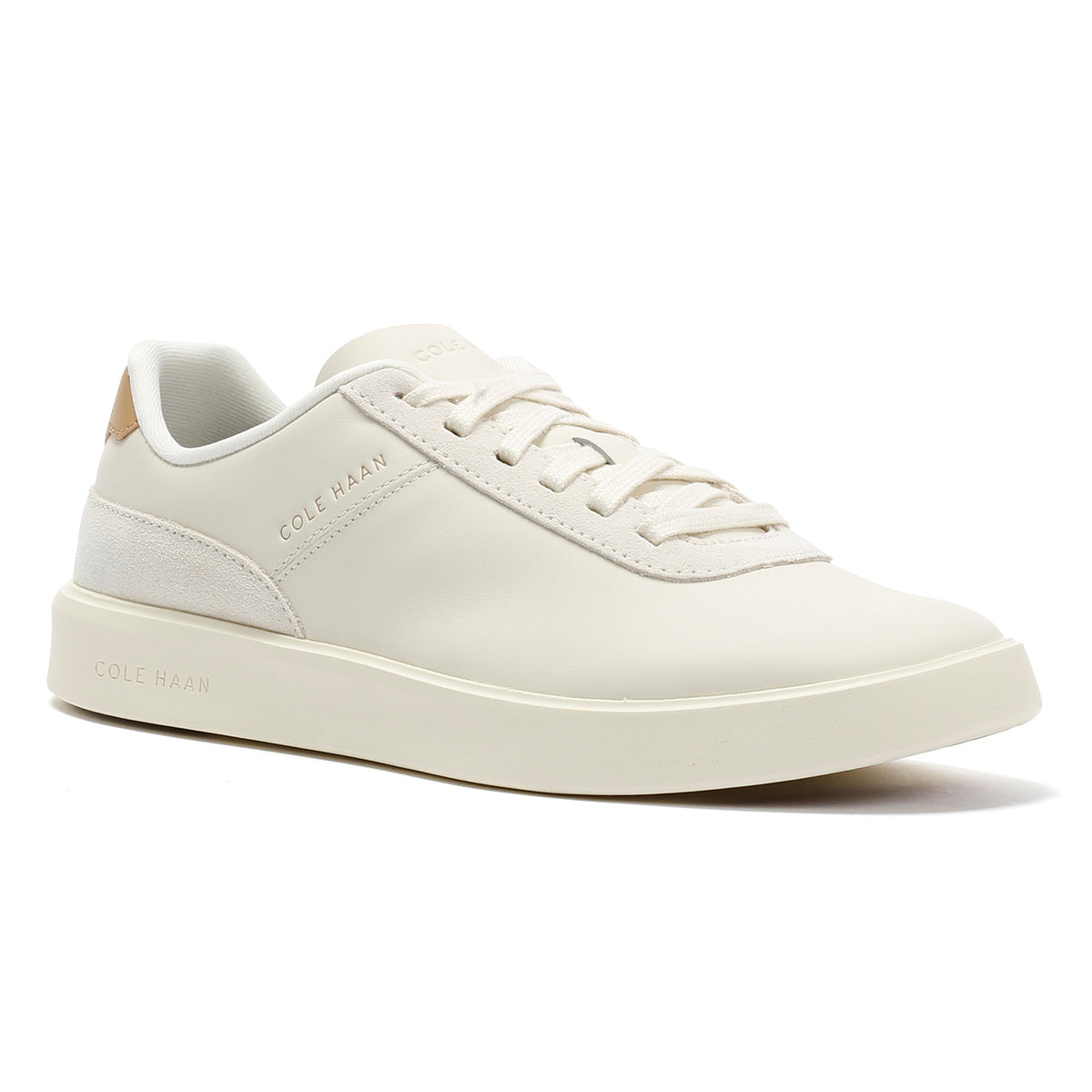 Cole Haan Grand Crosscourt Packaway Leather Men's Ivory Trainers