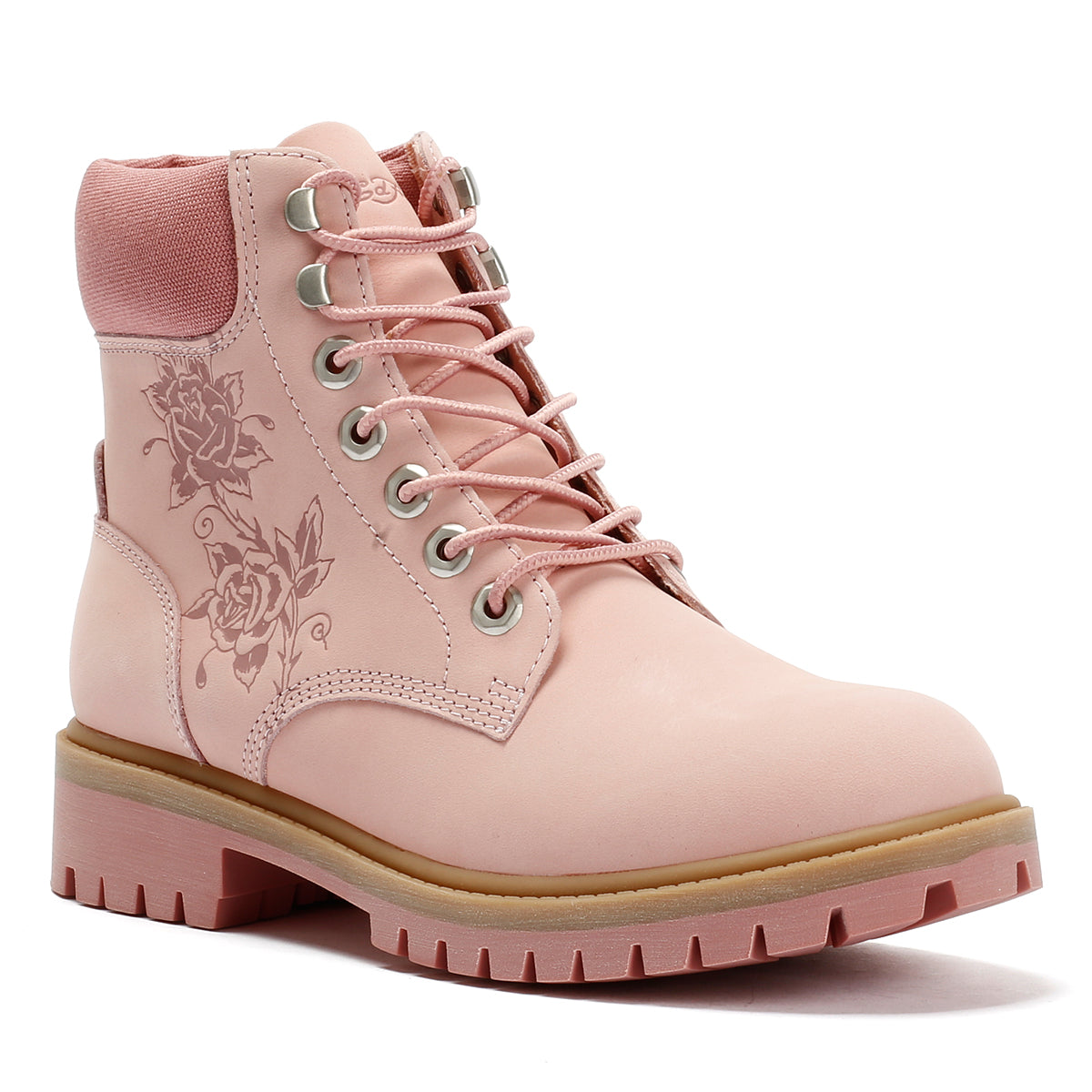 Ed Hardy Wild Roses Nubuck Women's Pink Boots