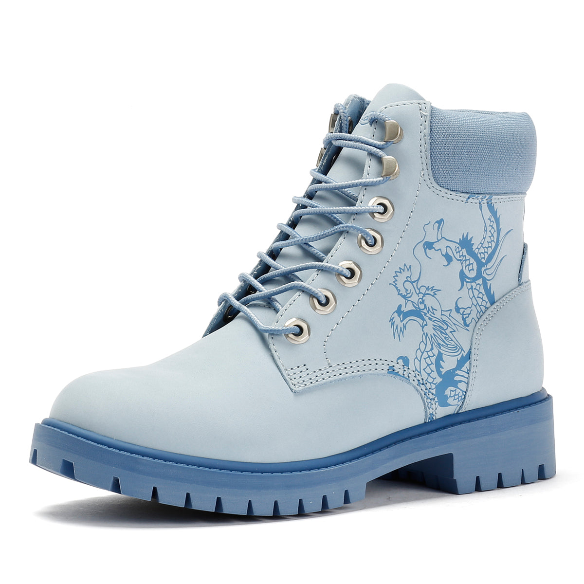 Ed Hardy Dancing Dragon Nubuck Women's Blue Boots