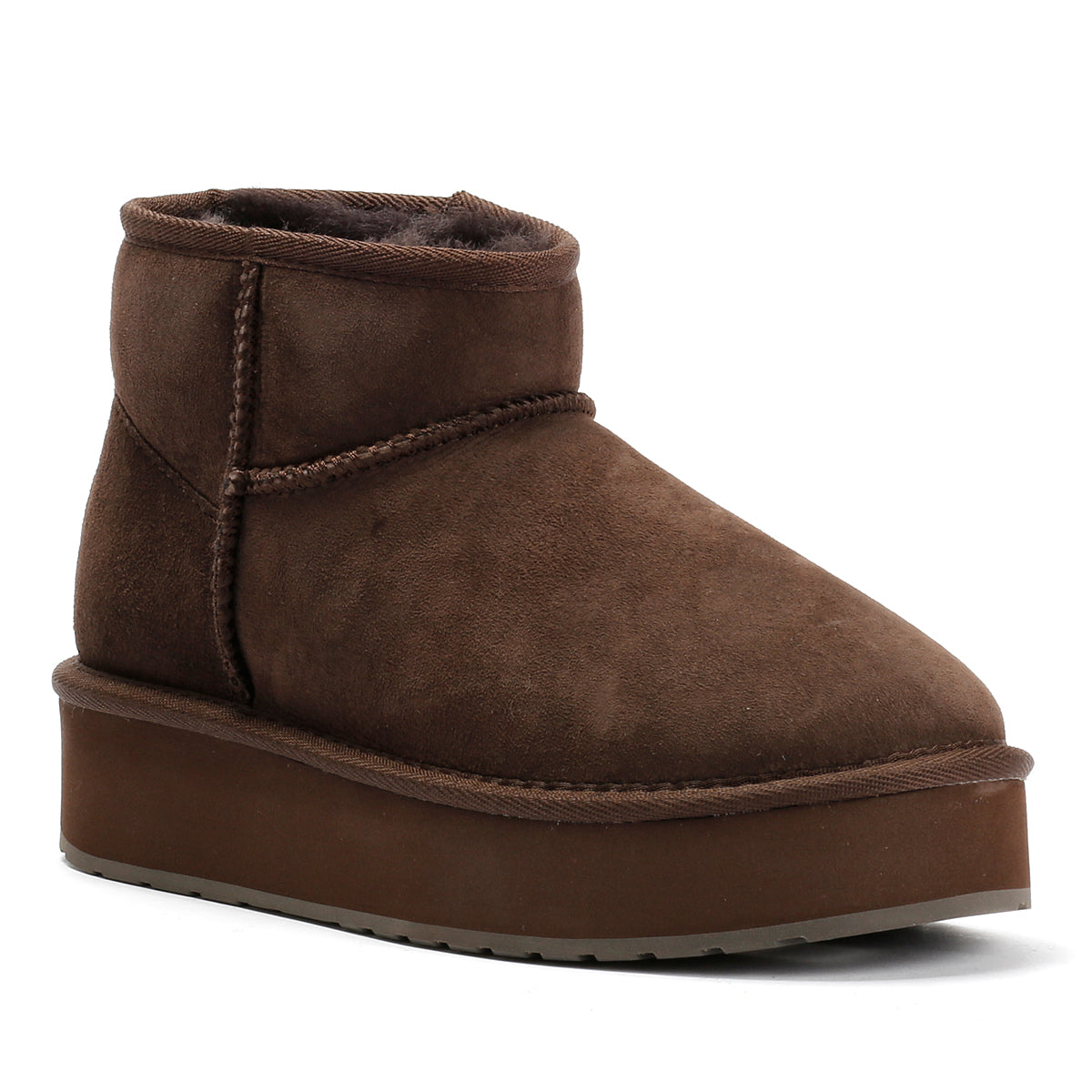 Emu Australia Stinger Micro Flatform 2.0 Sheepskin Women's Chocolate Boots
