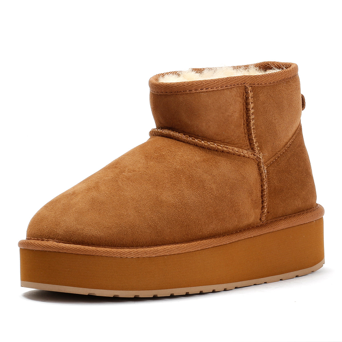 Emu Australia Stinger Micro Flatform 2.0 Sheepskin Women's Chocolate Boots