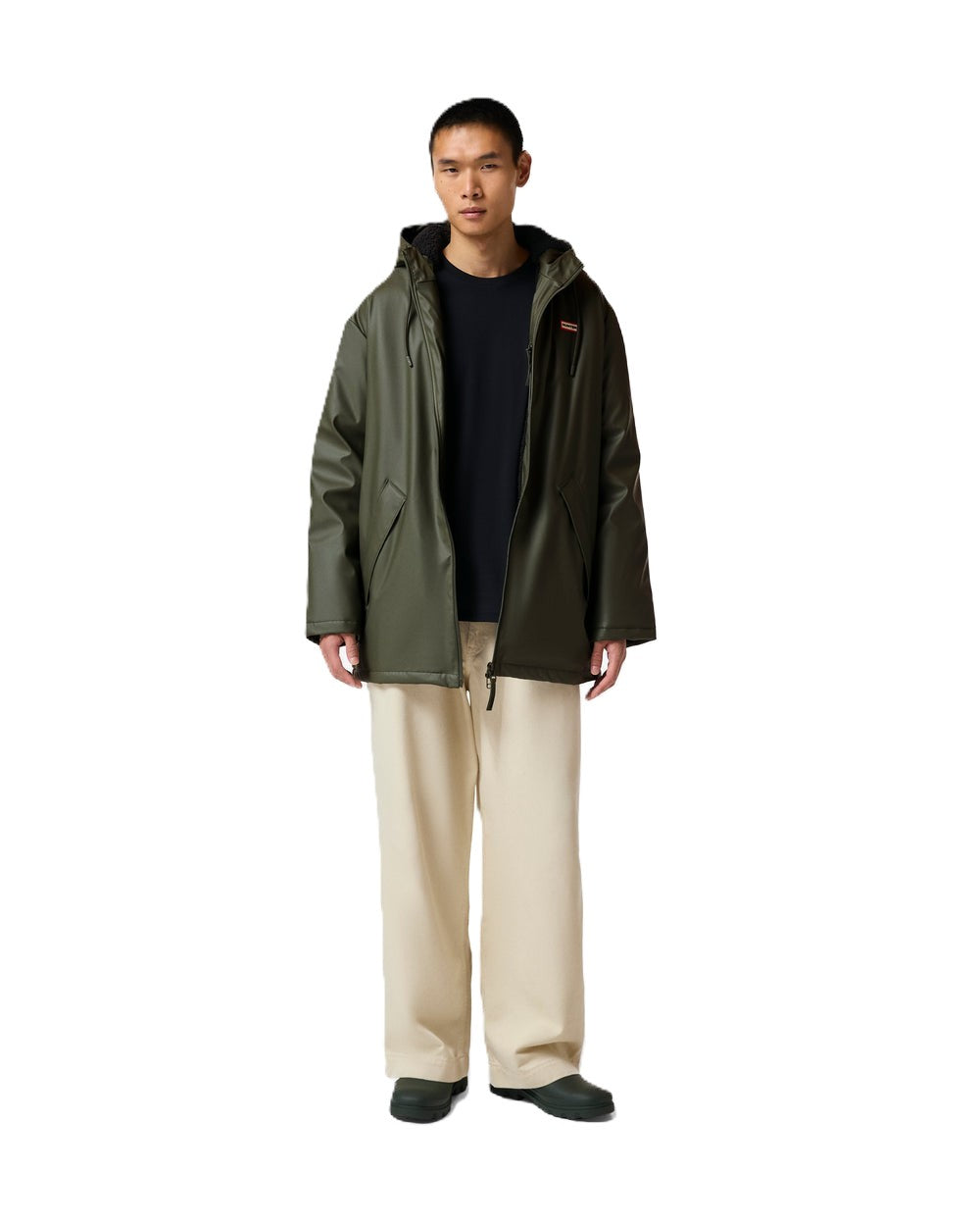 Hunter Short Cocoon Cloak Unisex Green Rain Jacket