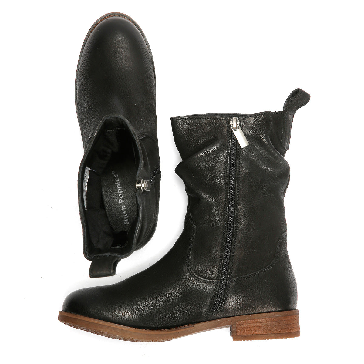 Hush Puppies Emilia Leather Women's Black Boots