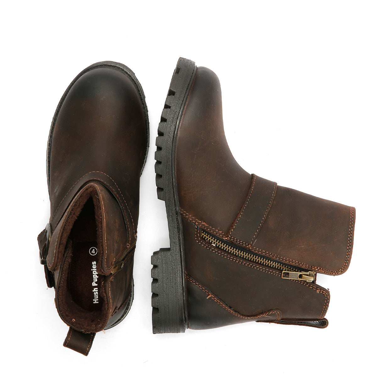 Hush Puppies Wakely Leather Women's Brown Boots