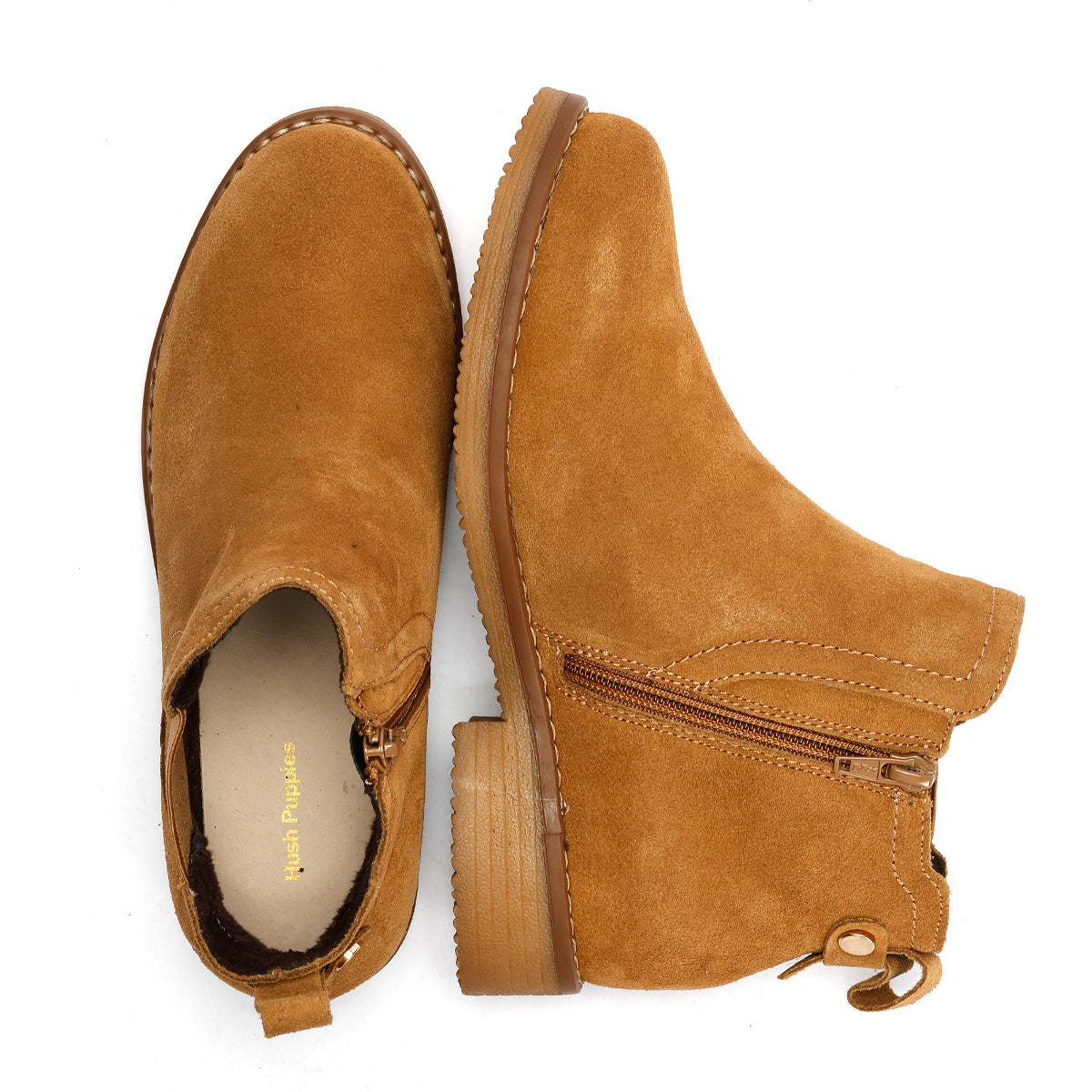 Hush Puppies Maddy Wide Suede Women's Tan Boots