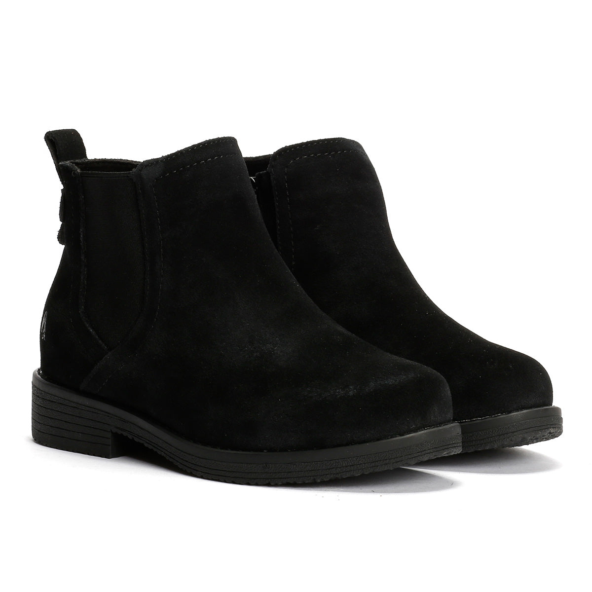 Hush Puppies Maddy Wide Suede Women's Black Boots