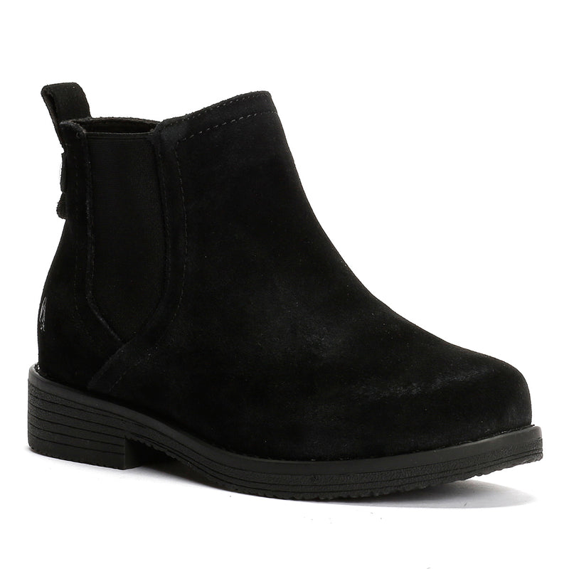 Hush Puppies Maddy Wide Suede Women's Black Boots