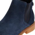 Hush Puppies Maddy Wide Suede Women's Navy Flat Chelsea Boots