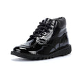 Kickers Kick Hi Youth Quilted Patent Black Shoes
