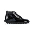 Kickers Kick Hi Youth Quilted Patent Black Shoes