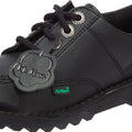 Kickers Junior Kick Lo Black Leather School Shoes