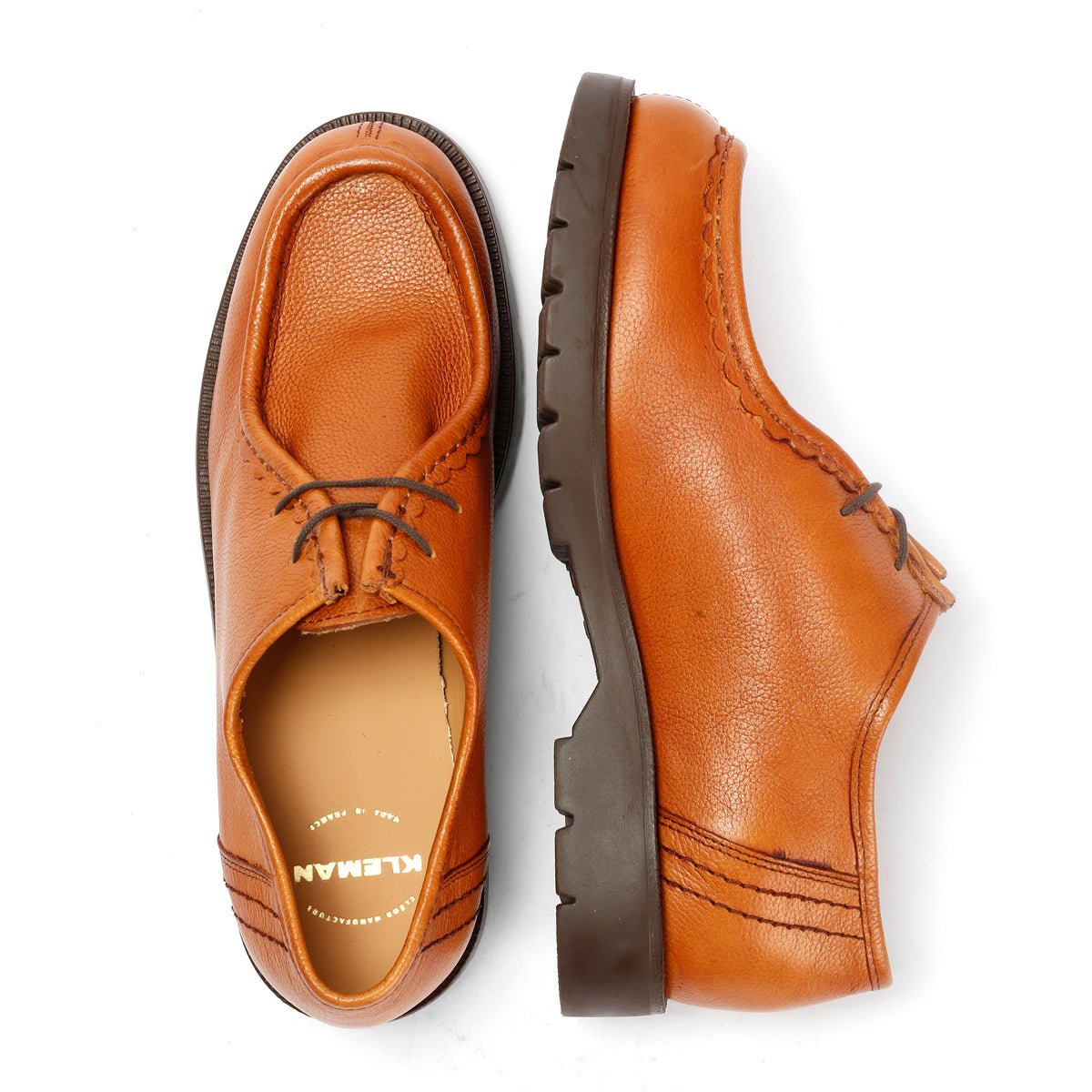 Kleman Padror G VGT Leather Men's Cognac Lace-Up Shoes