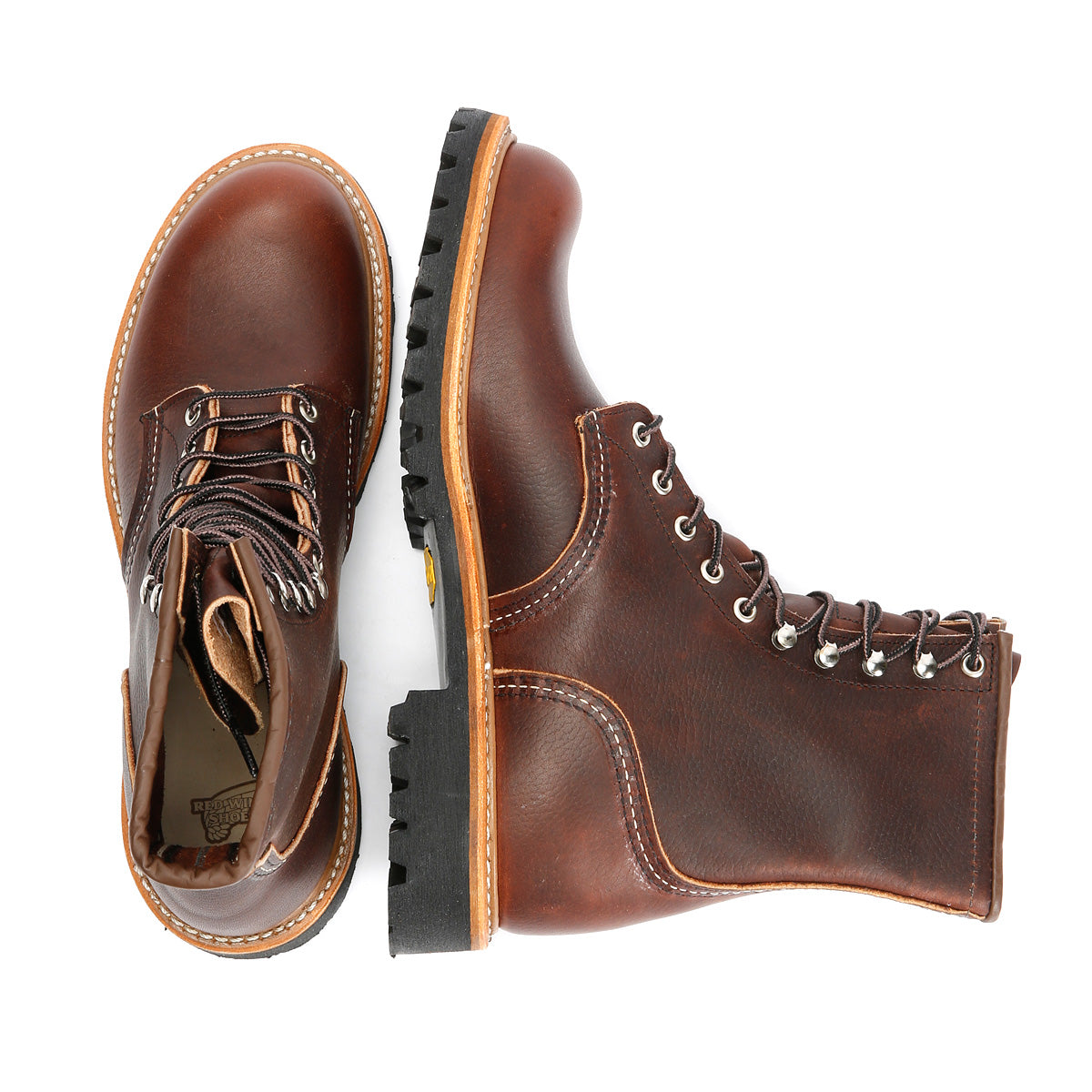 【良品】RED WING 本革 オイルドレザー LOGGER BOOTS 8.5 Red Wing 4585 8-Inch Logger Briar Oil Leather Men's Brown Boots